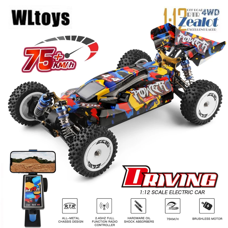Rc Hobby Grade Cars - Wltoys-子供と大人のための電気レーシングカーのおもちゃ、124017、124007、75km、h、rtr、2.4g、ブラシレス、4wd、高速、オフロードドリフト