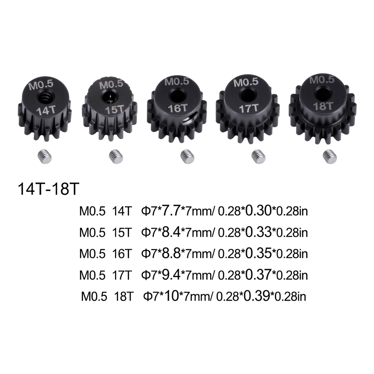 M0.5 2mm シャフト 14T-18T メタルピニオンギ - Rc Hobby Products のレビューと価格