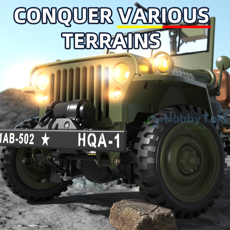 1/14 米国 2.4 グラム 4WD RC ジープ車軍事オ - Rc Jeep Hobby のレビューと価格